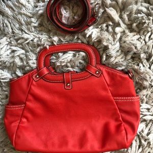 Red hobo bag